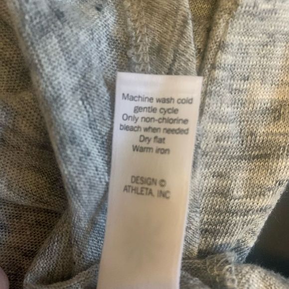Athleta Zephyr Heathered Grey 100% Linen 3/4 Sleeve Top SZ XS - Picture 11 of 11